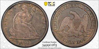 1848-O 50C WB-24 Large O XF45