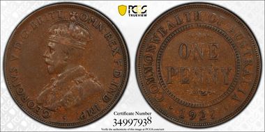 1927 (m) 1D Indian obverse VF30BN