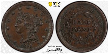 1855 1/2C AU55BN