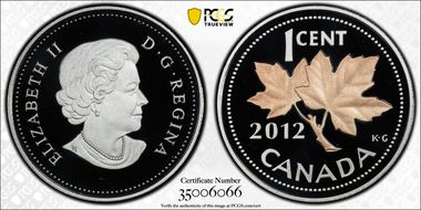 2012 1C Penny Ag Select Gilt Farewell Penny PR69DCAM