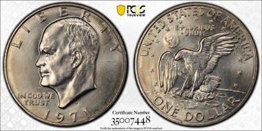 1971-D $1 "Friendly Eagle" FS-901 Type 1 Reverse MS65