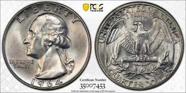 1964-D 25C Type C Reverse, FS-901 MS65