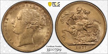 1877-M Sov S-3857 Long Tail MS63+