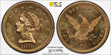 1878-S $2.50 MS64+