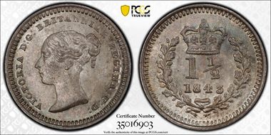 1843 1 1/2D S-3915 MS65