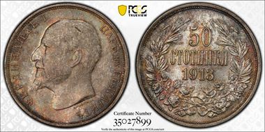 1913 50 St KM-30  Ag MS65