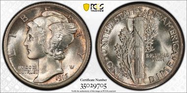 1916 10C Mercury MS67FB