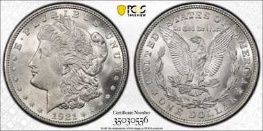 1921 $1 Morgan MS66