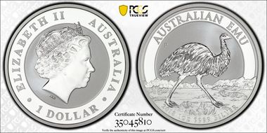 2018-P $1 Australian Emu First Strike MS70