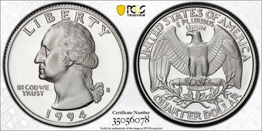 1994-S 25C Silver PR70DCAM