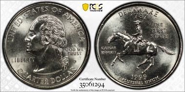 1999-P 25C Delaware MS67