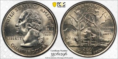 2001-D 25C Vermont MS67