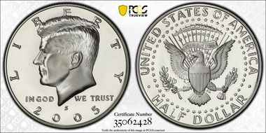 2005-S 50C Silver PR70DCAM