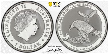2018-P $1 Wedge-Tailed Eagle First Strike MS70