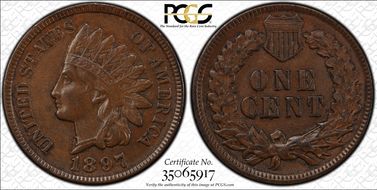 1897 1C MPD FS-401, S-1 AU58BN