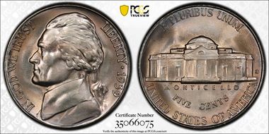 1939-S 5C Reverse of 1938 MS67