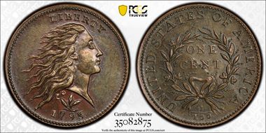 1793 1C Wreath, S-8 MS62BN