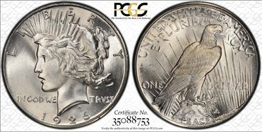 1926 $1 VAM 2, Doubled Reverse MS64+