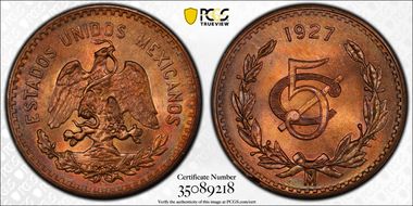 1927-Mo 5C KM-422 MS66RB