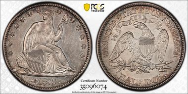 1873-CC 50C Arrows AU58