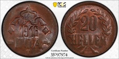 1916-T 20 Hel Copper B/B MS64BN