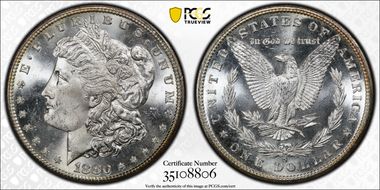 1880/79-S $1 VAM 9, Doubled 18-0 MS65