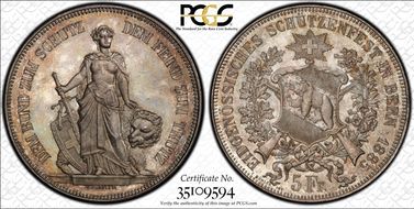 1885 5 Fr Bern R-193 MS66