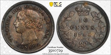 1886 10C Lg Knob 6 OT4 MS63