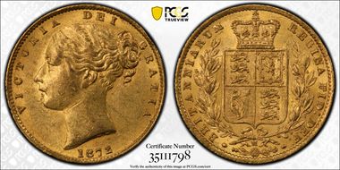 1872-M Sov S-3854 Shield MS62