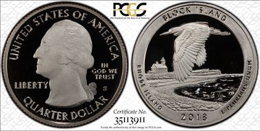 2018-S 25C Block Island NP PR70DCAM