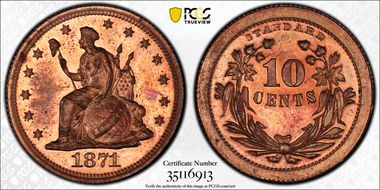 1871 10C J-1081 PR65RD