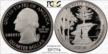 2018-S 25C Pictured Rocks NP PR70DCAM