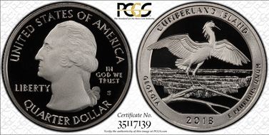 2018-S 25C Cumberland Island NP PR70DCAM