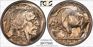 1938-D 5C Buffalo MS65