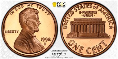 1998-S 1C Close AM FS-901 PR70DCAM