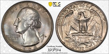 1968-D 25C DDR FS-801 MS67