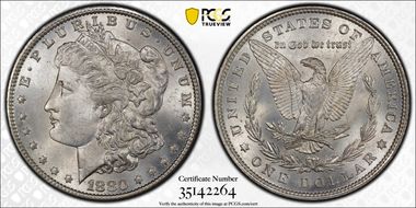 1880 $1 VAM 11, Checkmark MS65+