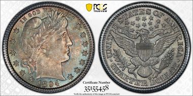 1894-O 25C MS64