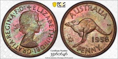 1958 Y. (p) 1D MS64BN