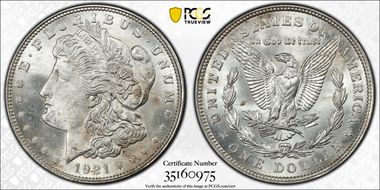 1921 $1 Morgan MS64