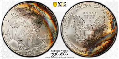 2004 $1 Silver Eagle MS68