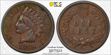 1894/1894 1C Doubled Date F15BN