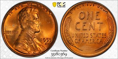 1955-S 1C MS66RD