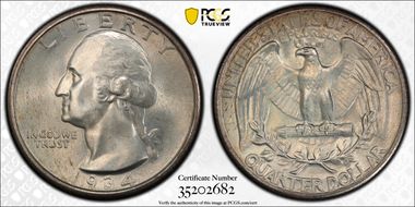 1934 25C Medium Motto MS67