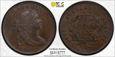 1800 1/2C MS62BN