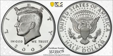 2003-S 50C Silver PR70DCAM