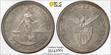 1904-S 20C Allen-10.04a RP 1 MS62