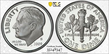 2009-S 10C Silver PR70DCAM