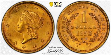 1852 G$1 MS63