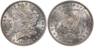 1888-O $1 VAM 18 Oval O AU58